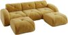 3-Sitzer Sofa 281x171x76 cm aus Chenille-Stoff rahmenlos modular mit 2 Hockern, gelb Bild 5