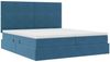 vidaXL Aufbewahrungsbett mit Kopfteil Dunkelblau 200 x 200 cm Samt 3372243 Bild 5