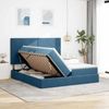 vidaXL Aufbewahrungsbett mit Kopfteil Dunkelblau 200 x 200 cm Samt 3372243 Bild 4
