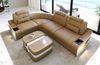 Ecksofa Elena Eleganz L Form aus Leder - Ledermix - sandbeige-weiß - Links Bild 3