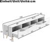 Merax 180cm TV-Schrank Lowboard mit LED-Beleuchtung, holzfarbener Korpus, goldenen Metallfüßen, Glasfront & Stauraum, Weiß Bild 4