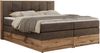 Boxspringbett, Doppelbett mit zwei 7 Härtezonen Multipocket-Matratzen, Bettkästen, Eiche Wotan Holzrahmen, Polsterbett mit Topper-Matratze - ALBERO 1 KING - 140 x 200 cm - Braun Velours - H4 Bild 4