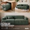 skølm 'Freki' Cloud Sofa 2 Sitzer, Vollschaumcouch mit Federkern und Vakuum-Kompression, kein Aufbau erforderlich, mit 2 Kissen, Cord dunkelgrün Bild 3