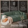 skølm 'Freki' Cloud Sofa 2 Sitzer, Vollschaumcouch mit Federkern und Vakuum-Kompression, kein Aufbau erforderlich, mit 2 Kissen, Cord dunkelgrün Bild 2