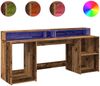 vidaXL LED-Schreibtisch Altholz-Optik 200x55x91 cm Holzwerkstoff 3309445 Bild 2