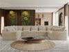 XXL U-förmige Ecksofa, modulares Ecksofa mit losen Kissen, Wohnlandschaft, universelles Ecksofa für das Wohnzimmer - VERSO U 9M - Creme Plüschstoff Bild 4