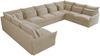 XXL U-förmige Ecksofa, modulares Ecksofa mit losen Kissen, Wohnlandschaft, universelles Ecksofa für das Wohnzimmer - VERSO U 9M - Creme Plüschstoff Bild 5