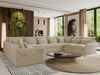 XXL U-förmige Ecksofa, modulares Ecksofa mit losen Kissen, Wohnlandschaft, universelles Ecksofa für das Wohnzimmer - VERSO U 9M - Creme Plüschstoff Bild 3