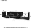 Merax 181 cm Hochglanz-TV-Schrank mit LED-Beleuchtung, Für Fernseher bis 80 Zoll, Glasfront, zwei klappbare Schubladen, Schwarz Bild 4