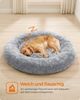 FEANDREA Hundebett flauschig, Katzenbett, Donut Kissen, waschbar, Polsterung in der Mitte herausnehmbar, langer Plüsch, grau Bild 3