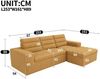 Merax Modulares L-förmiges Ecksofa, 3-Sitzer Sofa, Wolkensofa, frei kombinierbar, ideal für Wohnzimmer und Apartments, kein Aufbau nötig,aus Chenille-Gewebe, orange Bild 4