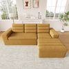 Merax Modulares L-förmiges Ecksofa, 3-Sitzer Sofa, Wolkensofa, frei kombinierbar, ideal für Wohnzimmer und Apartments, kein Aufbau nötig,aus Chenille-Gewebe, orange Bild 2