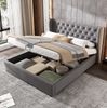 Polsterbett 140x200 cm aus Samt mit Stauraum, Chesterfield-Design Bild 2
