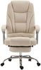 Bürostuhl MIAMI Stoff - 118x68x64, Creme Stoff Metall in Chromoptik Gestell ergonomische Bürostühle Homeoffice Stuhl mit Rollen Bild 4
