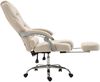Bürostuhl MIAMI Stoff - 118x68x64, Creme Stoff Metall in Chromoptik Gestell ergonomische Bürostühle Homeoffice Stuhl mit Rollen Bild 3