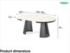 MEBLINI Esstisch Rund Ausziehbar aus Metall - 120-196x76 cm - CONEY - Chromix Weiß/Schwarz Matt - Loft - Esszimmertisch Modern - Küchentisch - Ausziehtisch - Round Dining Table Bild 3