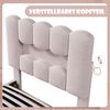 Merax Polsterbett, 90 x 200 cm, Einzelbett, Jugendbett, ohne Matratze, LED-Beleuchtung, mit Hydraulikvorrichtung, verstellbares Kopfteil, Samt, Rosa Bild 5