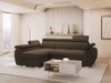 Mirjan24 'Boston Mini' Ecksofa mit Bettkasten und Schlaffunktion, Plüschstoff, Braun, Links Bild 2