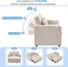 Merax Schlafsofa, Schlafcouch mit Schlaffunktion, Doppelsofa mit verstellbarer Rückenlehne, mit Getränkehalter und Kissen Beige Bild 5