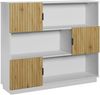 Bücherregal Verhundar 102x120x30 cm Weiß/Holzfarben [en. casa] Bild 2