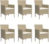 vidaXL 7-tlg. Garten-Essgruppe mit Kissen Beige und Schwarz 3156609 Bild 4