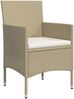 vidaXL 7-tlg. Garten-Essgruppe mit Kissen Beige und Schwarz 3156609 Bild 5