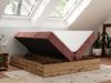 Polsterbett mit Bettkasten, Boxspringbett ohne Kopfteil WOOD ZERO, 7-Zonen Multipocket-Matratze und Topper, modernes Bett für Schlafzimmer - Rosa Cordstoff - 140 x 200 cm - H4 Bild 3