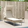 vidaXL Sonnenliege mit Dach und Tisch Beige Poly Rattan 368201 Bild 3