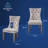 KHG Esszimmerstuhl Relax-Sessel grau Webstoff - Rückenlehne mit Zierknöpfen, Massivholz Stuhlbeine - Küchenstuhl, Design Stuhl Lounge Sessel Bild 4