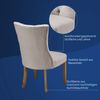 KHG Esszimmerstuhl Relax-Sessel grau Webstoff - Rückenlehne mit Zierknöpfen, Massivholz Stuhlbeine - Küchenstuhl, Design Stuhl Lounge Sessel Bild 2