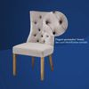 KHG Esszimmerstuhl Relax-Sessel grau Webstoff - Rückenlehne mit Zierknöpfen, Massivholz Stuhlbeine - Küchenstuhl, Design Stuhl Lounge Sessel Bild 3