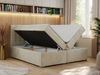 Boxspringbett, Doppelbett, Polsterbett mit Kopfstütze - CARMEN - 200x200cm - Beige Velours - H3 Bild 2