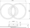 LED Deckenleuchte VENIDA 2 Ringe Weiß matt, Stufen Dimmer - 50x30cm Bild 5