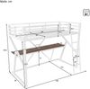 Hochbett mit Schreibtisch und LED-Beleuchtung, 90x200 cm, Metallbett mit Rausfallschutz, Jugendbett, Kinderbett Bild 5