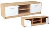 Home Collective TV-Schrank 120cm breit Lowboard mit matter Oberfläche Fernsehtisch (abgerundete Kante und Metall-Rollschienen Fernsehkommode) mit 2 Türen und 1 Regal, aus laminiertem Board sonoma weiß Bild 3