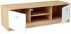 Home Collective TV-Schrank 120cm breit Lowboard mit matter Oberfläche Fernsehtisch (abgerundete Kante und Metall-Rollschienen Fernsehkommode) mit 2 Türen und 1 Regal, aus laminiertem Board sonoma weiß Bild 2