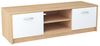 Home Collective TV-Schrank 120cm breit Lowboard mit matter Oberfläche Fernsehtisch (abgerundete Kante und Metall-Rollschienen Fernsehkommode) mit 2 Türen und 1 Regal, aus laminiertem Board sonoma weiß Bild 4