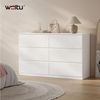 Woltu Kommode (1 St), mit 6 Schubladen, Schubladenschrank, 120 x 40 x 75 cm, weiß Bild 2