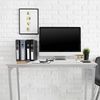 hjh OFFICE Schreibtisch WORKSPACE I Melaminharzbeschichtete Spanplatte, Gestell pulverbeschichteter Stahl Weiß Bild 2