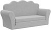 vidaXL Kinder-Schlafsofa 2-Sitzer Hellgrau Weicher Plüsch 357059 Bild 2
