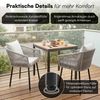 STEELSØN 'Nair' Polyrattan Gartenstuhl, 4er-Set, hellgrau, wetterfest & UV-beständig, Balkonstühle bis 160 kg belastbar, Gartensessel inkl. Kissen Bild 4