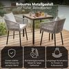 STEELSØN 'Nair' Polyrattan Gartenstuhl, 4er-Set, hellgrau, wetterfest & UV-beständig, Balkonstühle bis 160 kg belastbar, Gartensessel inkl. Kissen Bild 5