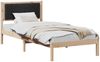vidaXL Bettgestell mit gepolstertem Kopfteil Schwarz 90 x 190 cm 878296 Bild 3