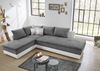 Ecksofa-Dauerschläfer Doppelbett Federkern Bettkasten Couch in Hellgrau Weiß Bild 2