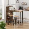Bartisch-Set Fyrk Schwarz/Eiche rustikal 121.5 x 40 cm mit 2 Hocker Vicco Bild 4