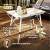 Arebos Campingtisch faltbar 90x51,5 cm | Klapptisch höhenverstellbar 47-69 cm | Camping Zubehör, Garten, Grill, Picknick | Camping Tisch klappbarer Falttisch | Reisetisch inkl. Tragetasche | Silber Bild 3