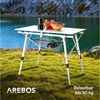 Arebos Campingtisch faltbar 90x51,5 cm | Klapptisch höhenverstellbar 47-69 cm | Camping Zubehör, Garten, Grill, Picknick | Camping Tisch klappbarer Falttisch | Reisetisch inkl. Tragetasche | Silber Bild 4