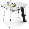 Arebos Campingtisch faltbar 90x51,5 cm | Klapptisch höhenverstellbar 47-69 cm | Camping Zubehör, Garten, Grill, Picknick | Camping Tisch klappbarer Falttisch | Reisetisch inkl. Tragetasche | Silber Bild 2
