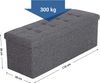 Sitzbank mit Stauraum, 110 cm, klappbare Sitztruhe, Aufbewahrungsbox, Fußbank, Dunkelgrau Bild 5