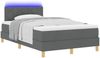 vidaXL LED Boxspringbett mit Kopfteil Dunkelgrau 120 x 190 cm Stoff 3342500 Bild 3